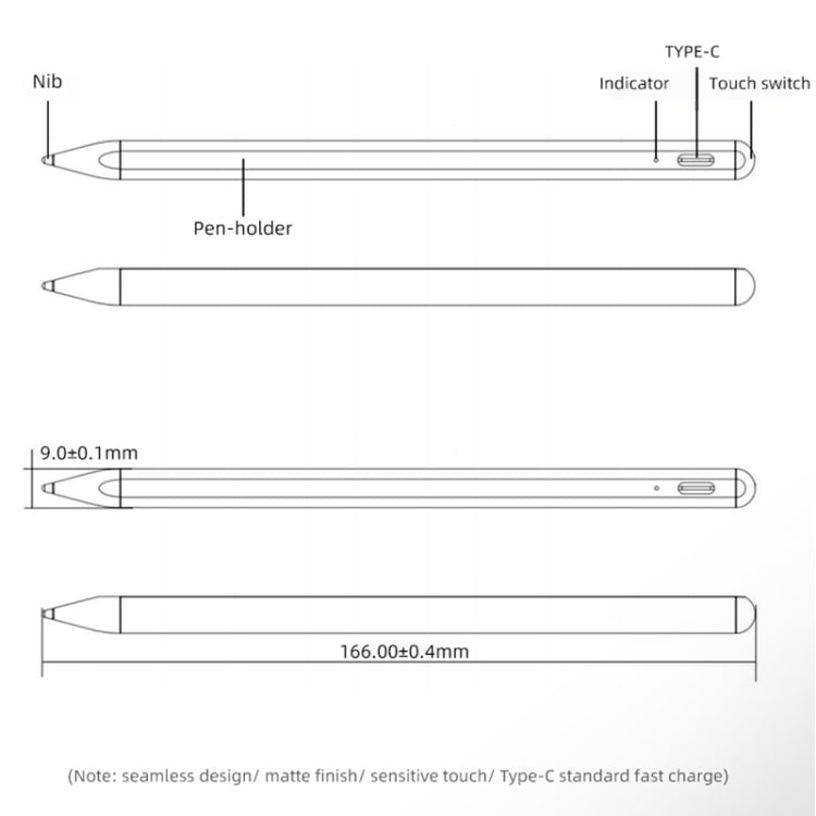 ROCK B02 For iPad Tablet PC Anti-mistouch Active Capacitive Pen Stylus Pen (White) - Stylus Pen by ROCK | Online Shopping South Africa | PMC Jewellery | Buy Now Pay Later Mobicred