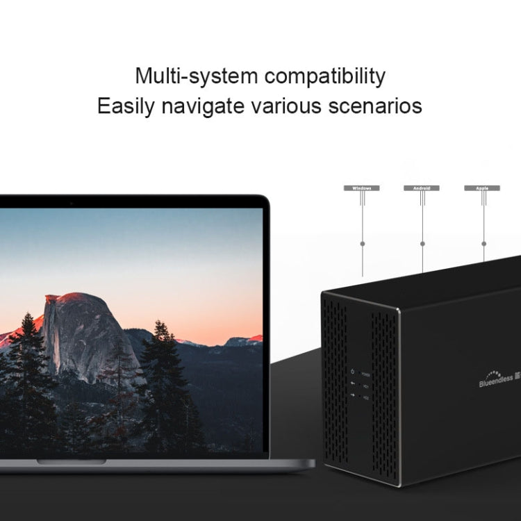 Blueendless USB-B Interface 3.5 inch 2 Bay RAID Combination Array HDD External Enclosure (US Plug) - HDD Enclosure by Blueendless | Online Shopping South Africa | PMC Jewellery | Buy Now Pay Later Mobicred