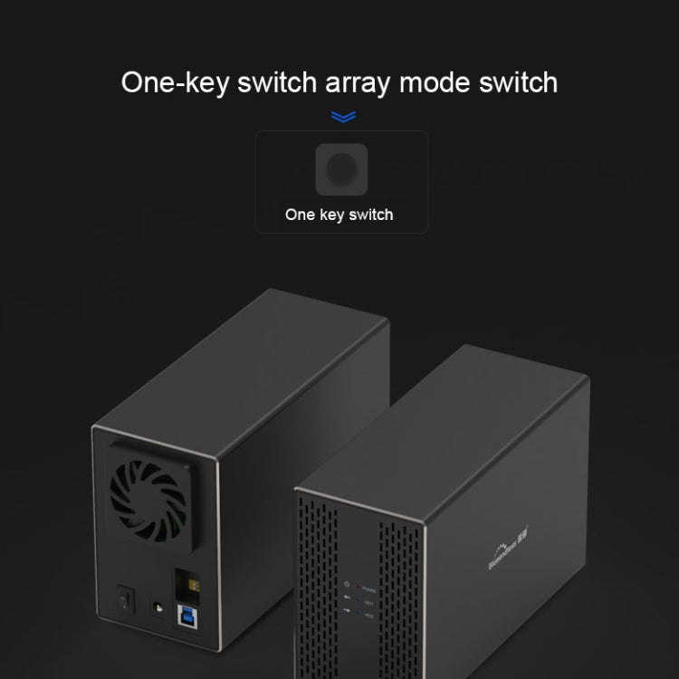 Blueendless Type-C / USB-C Interface 3.5 inch 2 Bay RAID Combination Array HDD External Enclosure (EU Plug) - HDD Enclosure by Blueendless | Online Shopping South Africa | PMC Jewellery | Buy Now Pay Later Mobicred