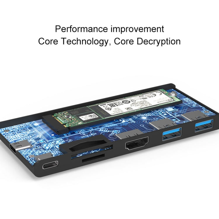 Blueendless 6 In 1 Multi-function Type-C / USB-C HUB Expansion Dock M.2 NGFF Solid State Drive - free shipping - PMC Jewellery - Order now!