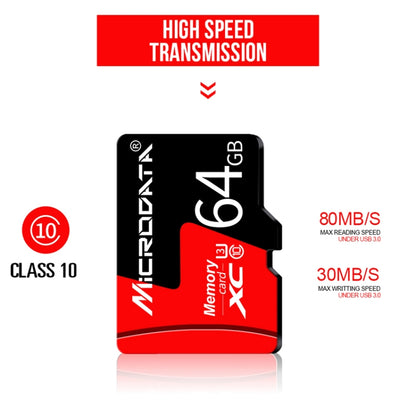 MICRODATA 128GB U3 Red and Black TF(Micro SD) Memory Card - Micro SD Card by MiCRODATA | Online Shopping South Africa | PMC Jewellery | Buy Now Pay Later Mobicred