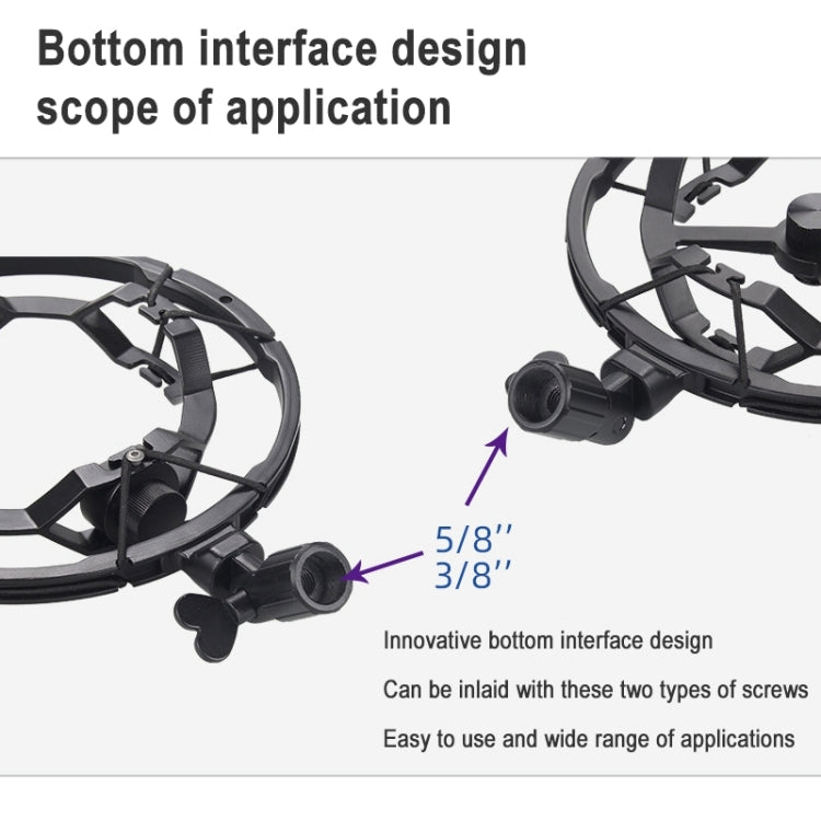 TEYUN T8 Live Microphone Metal Shockproof Bracket(Black) - free shipping - PMC Jewellery - Order now!