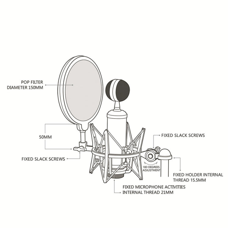 SH-100 Live Microphone ABS Shockproof Bracket (Black) - Stand by PMC Jewellery | Online Shopping South Africa | PMC Jewellery | Buy Now Pay Later Mobicred