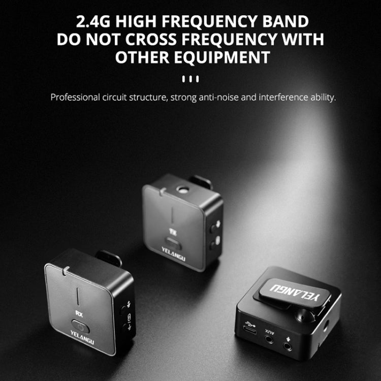 YELANGU MX5S Dual-Channel 2.4GHz Wireless Microphone System with 2 Transmitters and Receiver (Black) - Camera Microphone by YELANGU | Online Shopping South Africa | PMC TechLife | Buy Now Pay Later Mobicred
