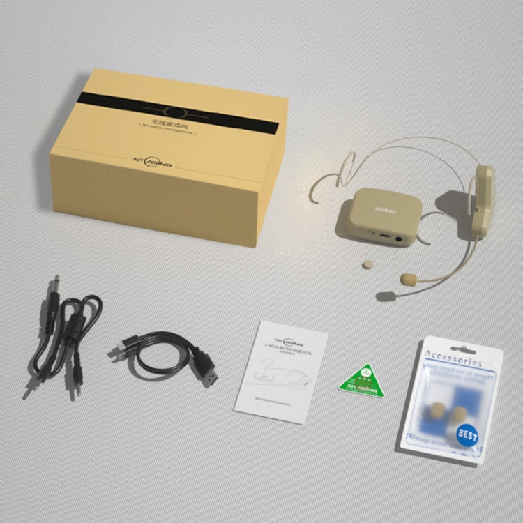 ASiNG  WM03 2.4G Wireless Microphone Headset Microphone Bluetooth Speaker Kit (White) - Microphone by ASiNG | Online Shopping South Africa | PMC TechLife | Buy Now Pay Later Mobicred