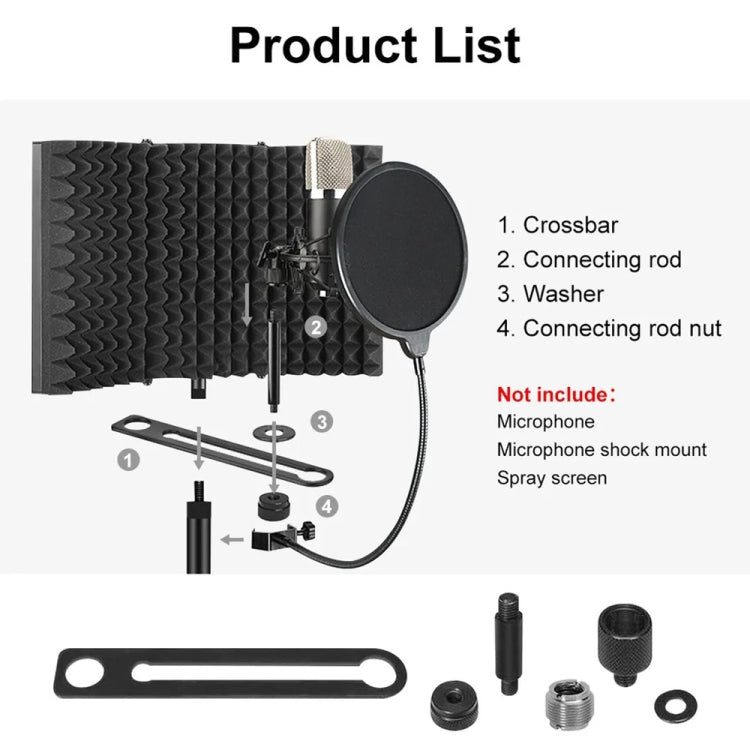 XTUGA P75 Foldable Recording Microphone Isolation Shield - Windshield by XTUGA | Online Shopping South Africa | PMC Jewellery | Buy Now Pay Later Mobicred