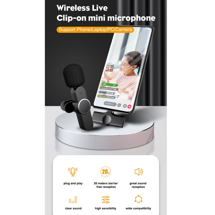 Type-C / USB-C Interface Live Broadcast Wireless Lavalier Microphone - Microphone by PMC Jewellery | Online Shopping South Africa | PMC Jewellery | Buy Now Pay Later Mobicred