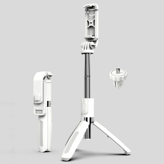 L02 100cm Multi-function Adjustable Bluetooth Self-timer Pole Tripod Selfie Stick (White) - Selfie Sticks by PMC Jewellery | Online Shopping South Africa | PMC Jewellery | Buy Now Pay Later Mobicred