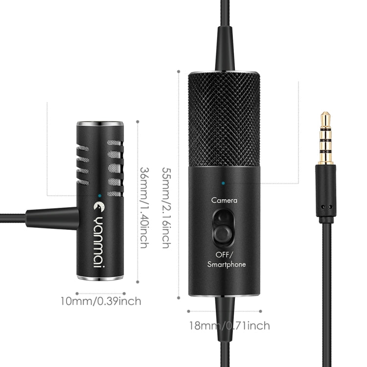 Yanmai R933S Professional Clip-On 3.5mm Plug Lavalier Omni-directional Broadcast Condenser Microphone, For Live Broadcast, Show, KTV, etc - Microphone by Yanmai | Online Shopping South Africa | PMC Jewellery | Buy Now Pay Later Mobicred