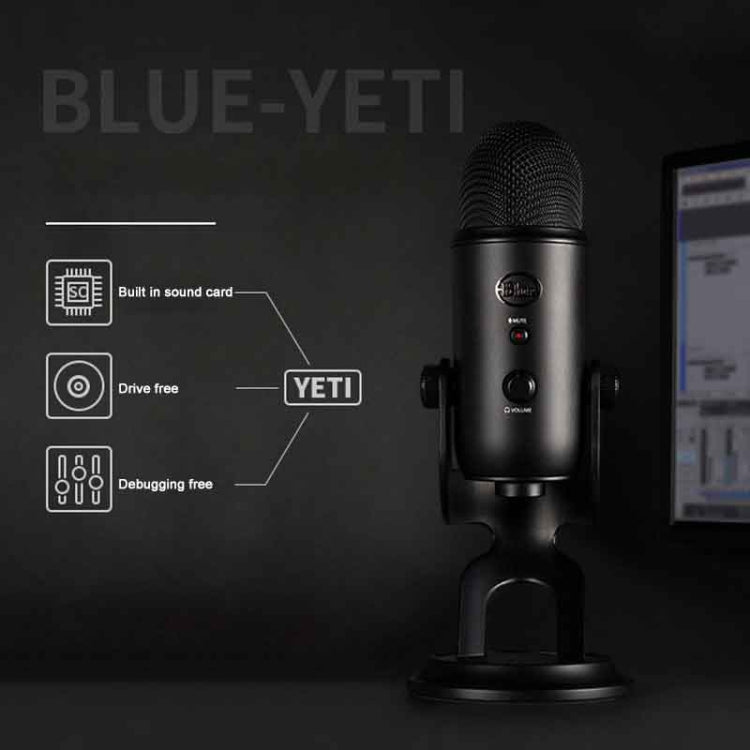 Logitech Blue Yeti USB Condenser Microphone(Blue) - Microphone by Logitech | Online Shopping South Africa | PMC TechLife | Buy Now Pay Later Mobicred
