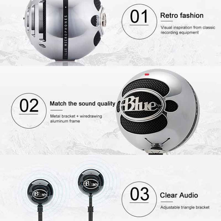 Logitech Blue Snowball USB Condenser Anchor Recording Microphone - Microphone by Logitech | Online Shopping South Africa | PMC Jewellery | Buy Now Pay Later Mobicred