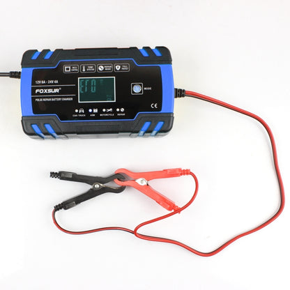 FOXSUR 12V-24V Car Motorcycle Truck Repair Battery Charger AGM Charger, US Plug (Blue) - Battery Charger by FOXSUR | Online Shopping South Africa | PMC Jewellery | Buy Now Pay Later Mobicred