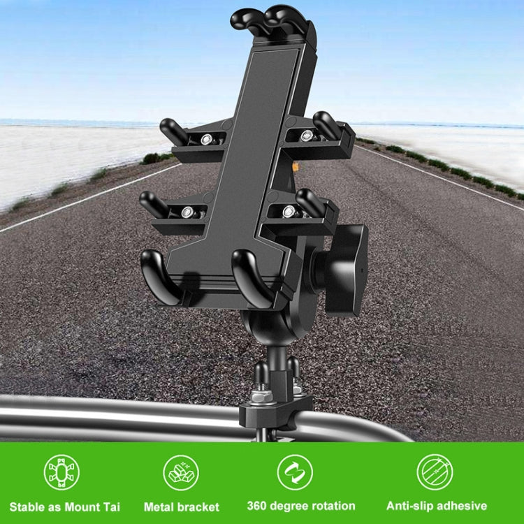 U-shaped Bolt Ball-Head Motorcycle Handlebar Multi-function Eight-jaw Aluminum Phone Navigation Holder Bracket with Anti-theft Knobs - free shipping - PMC TechLife - Order now!