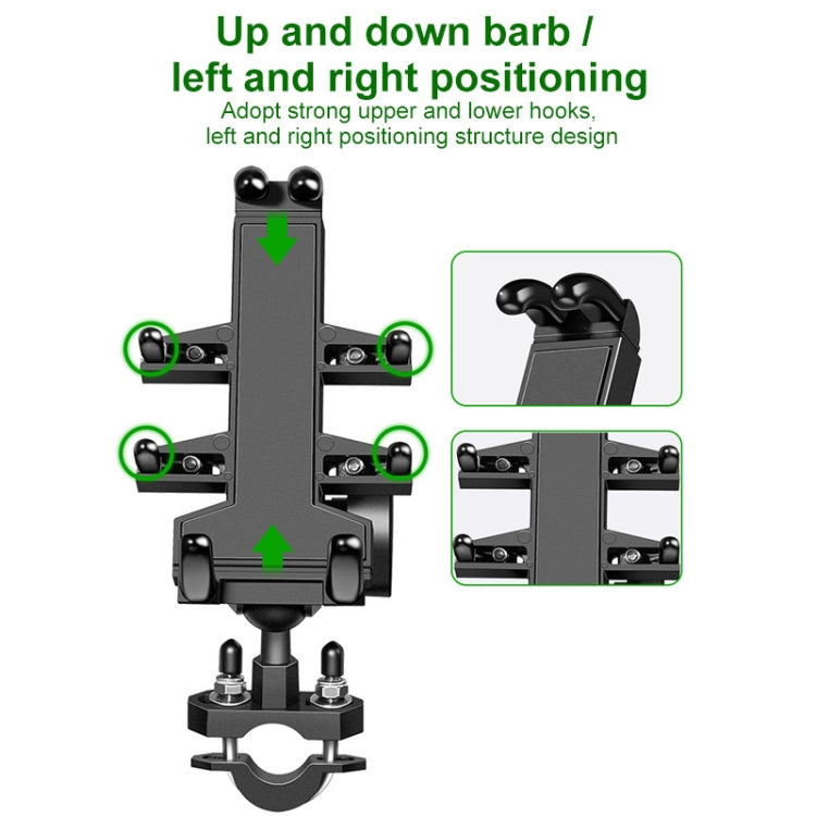 U-shaped Bolt Ball-Head Motorcycle Handlebar Multi-function Eight-jaw Aluminum Phone Navigation Holder Bracket with Anti-theft Knobs - free shipping - PMC TechLife - Order now!