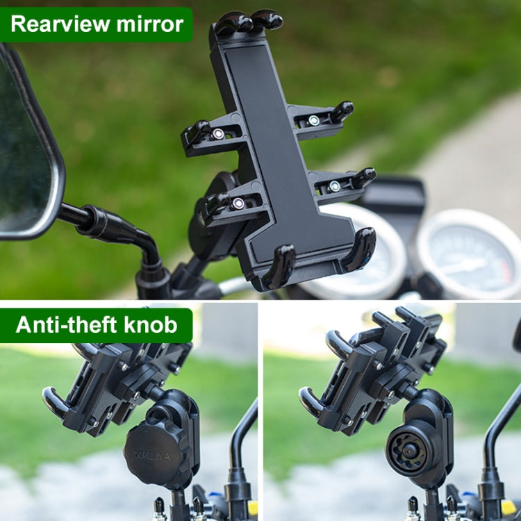 M10 Bolt Ball-Head Motorcycle Multi-function Eight-jaw Aluminum Phone Navigation Holder Bracket with Anti-theft Knobs - Holder by PMC TechLife | Online Shopping South Africa | PMC TechLife | Buy Now Pay Later Mobicred
