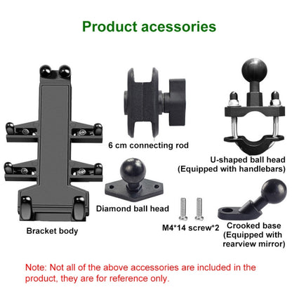 M10 Bolt Ball-Head Motorcycle Multi-function Eight-jaw Aluminum Phone Navigation Holder Bracket with Anti-theft Knobs - Holder by PMC Jewellery | Online Shopping South Africa | PMC Jewellery | Buy Now Pay Later Mobicred