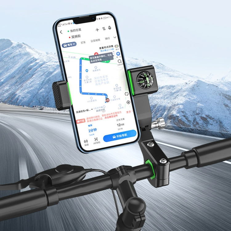 Motorcycle Spherical Compass Phone Holder, Handlebar without Light (Green) - free shipping - PMC TechLife - Order now!