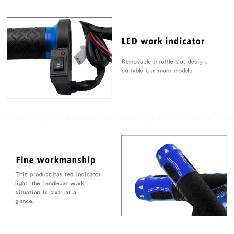 CS-764A2 12V Motorcycle Scooter Aluminum Alloy Electric Hand Grip Cover Heated Grip Handlebar(Blue) - Grips by PMC Jewellery | Online Shopping South Africa | PMC Jewellery | Buy Now Pay Later Mobicred