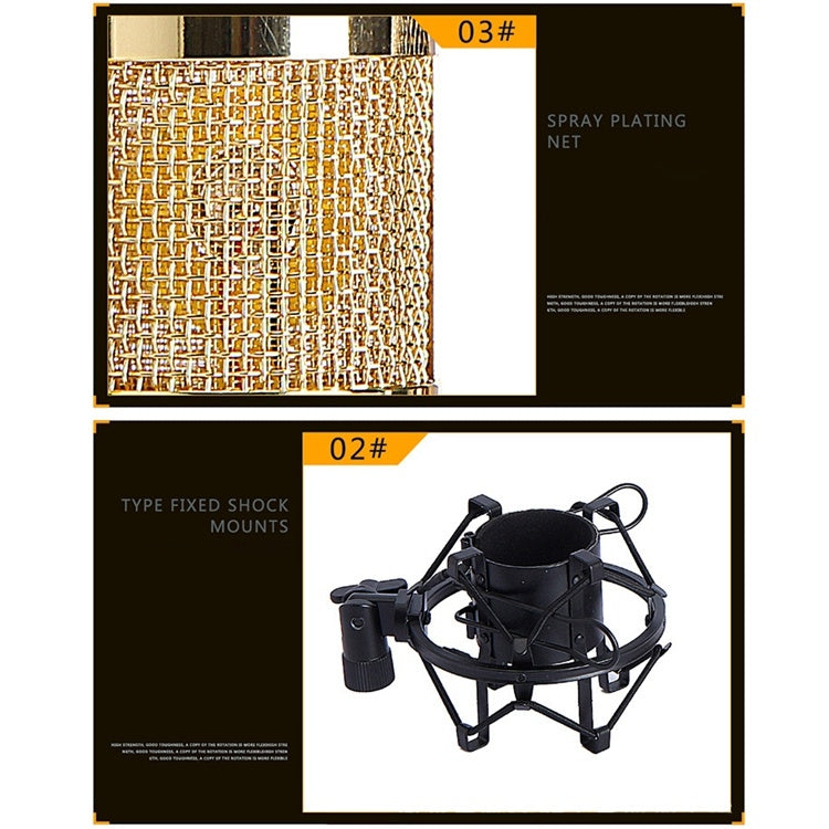 BM-800 Network K-Song Dedicated High-end Metal Shock Mount Microphone Set(Black) - Microphone by PMC TechLife | Online Shopping South Africa | PMC TechLife | Buy Now Pay Later Mobicred