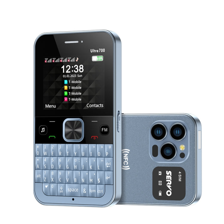 SERVO U700, 2.4 inch, MTK6261D, 58 Full Keyboards, Support Bluetooth, FM, NFC, Quick Dial, Flashlight, GSM, Quad SIM (Blue) - SERVO by SERVO | Online Shopping South Africa | PMC Jewellery | Buy Now Pay Later Mobicred