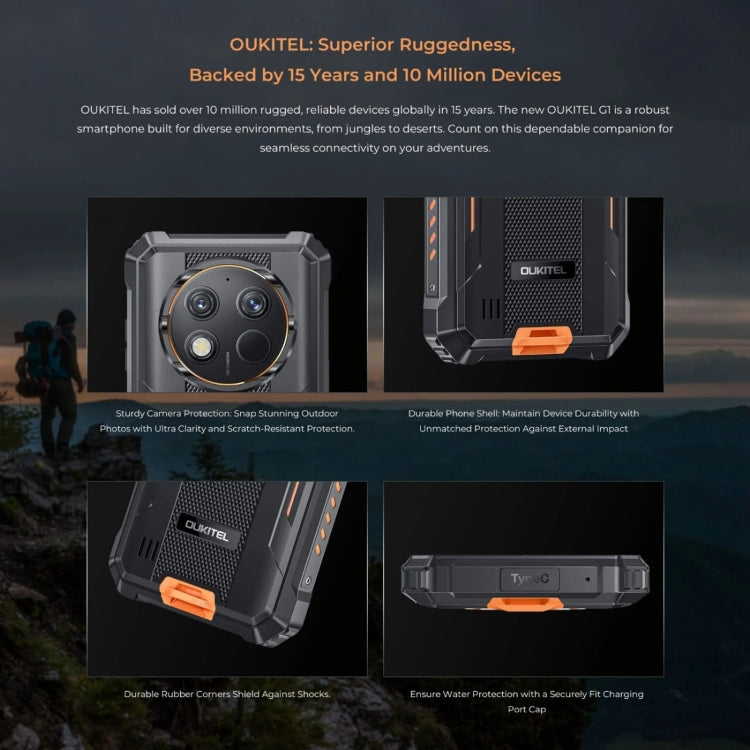 Oukitel G1 Rugged Phone, 6GB+256GB, Fingerprint Identification, 6.52 inch Android 14 T606 Octa Core, NFC, OTG, Network: 4G (Orange) - OUKITEL by OUKITEL | Online Shopping South Africa | PMC Jewellery | Buy Now Pay Later Mobicred