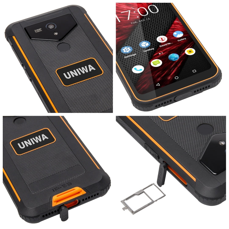 UNIWA F965 Pro Rugged Smart Phone, 6GB+128GB, 6 inch Android 13, MT6762 Octa Core, Network: 4G, NFC, PoC, SOS, EU Plug (Black+Orange) - UNIWA by UNIWA | Online Shopping South Africa | PMC Jewellery | Buy Now Pay Later Mobicred