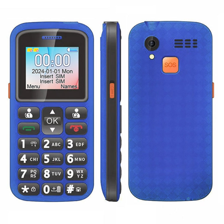 UNIWA M220 Elder Mobile Phone, 1.77 inch, 800mAh Battery, Network: 2G, SOS, LED Flashlight, FM, EU Plug (Blue) - UNIWA by UNIWA | Online Shopping South Africa | PMC Jewellery | Buy Now Pay Later Mobicred