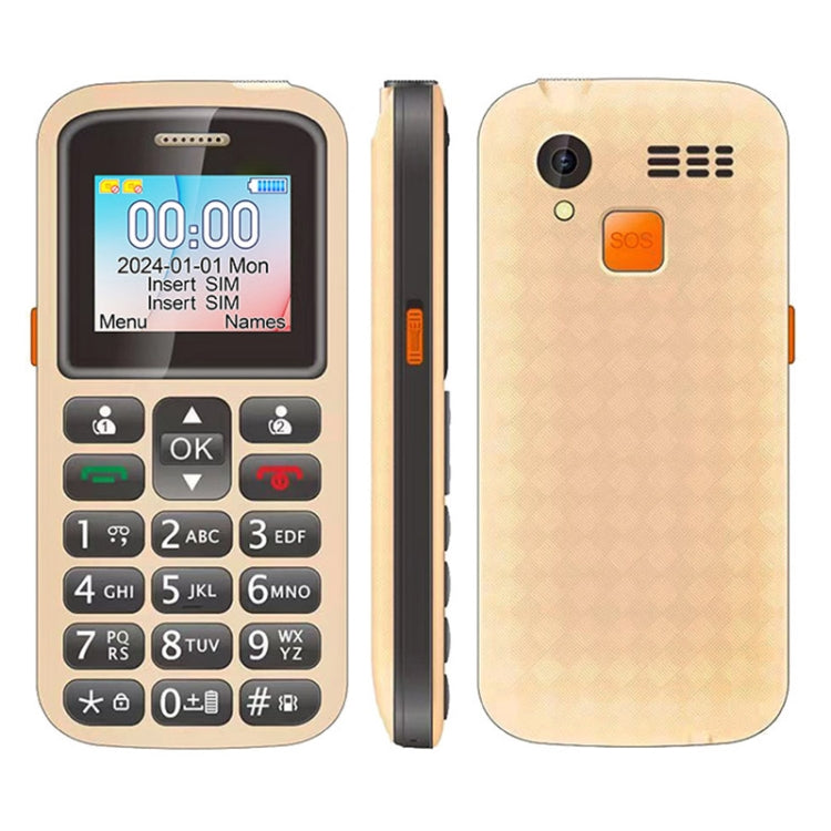 UNIWA M220 Elder Mobile Phone, 1.77 inch, 800mAh Battery, Network: 2G, SOS, LED Flashlight, FM, EU Plug (Yellow) - UNIWA by UNIWA | Online Shopping South Africa | PMC Jewellery | Buy Now Pay Later Mobicred