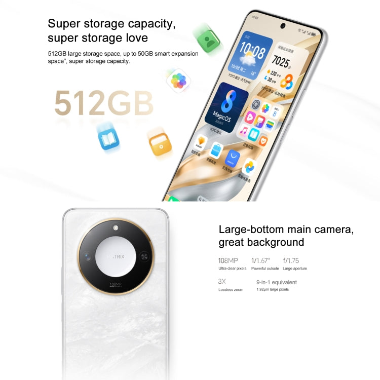 Honor X60, 8GB+256GB, Side Fingerprint, 6.8 inch MagicOS 8.0 Dimensity 7025-Ultra Octa Core, Network: 5G, OTG, Not Support Google Play (White) - Honor by Huawei | Online Shopping South Africa | PMC Jewellery | Buy Now Pay Later Mobicred