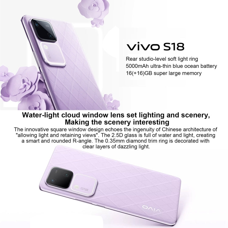 vivo S18, Dual Back Cameras, 12GB+512GB, Face ID Screen Fingerprint Identification, 6.78 inch Android 14.0 OriginOS 4 Snapdragon 7 Gen 3 Octa Core 2.63GHz, OTG, NFC, Network: 5G, Support Google Play (Silver) - vivo by vivo | Online Shopping South Africa | PMC Jewellery | Buy Now Pay Later Mobicred