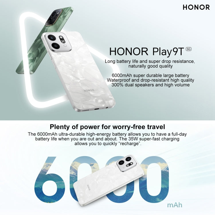 Honor Play9T 5G,  8GB+128GB, 6.77 inch MagicOS 8.0 Qualcomm Snapdragon 4 Octa Core up to 2.2GHz, Network: 5G, OTG, Not Support Google Play (White) - Honor by Huawei | Online Shopping South Africa | PMC Jewellery | Buy Now Pay Later Mobicred