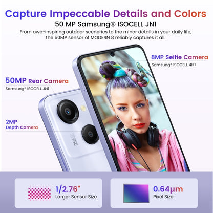 [HK Warehouse] Blackview Oscal MODERN 8, 8GB+128GB, Fingerprint & Face Identification, 6.75 inch Android 13 Unisoc T616 Octa Core up to 2.2GHz, Network: 4G, OTG(Blue) - Blackview by Blackview | Online Shopping South Africa | PMC Jewellery | Buy Now Pay Later Mobicred