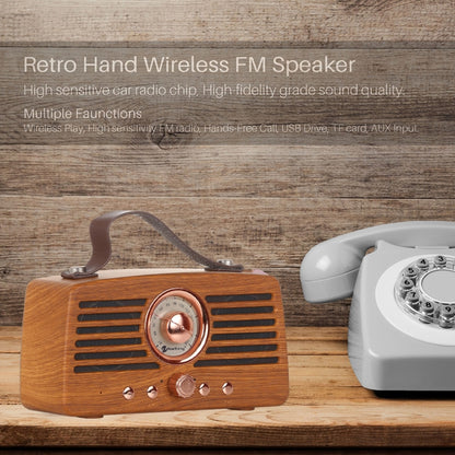 NewRixing NR-4013 Retro Manchurian Ash Texture Hand Wireless FM Speaker with Call Function, Support TF Card & U Disk - Desktop Speaker by NewRixing | Online Shopping South Africa | PMC Jewellery | Buy Now Pay Later Mobicred