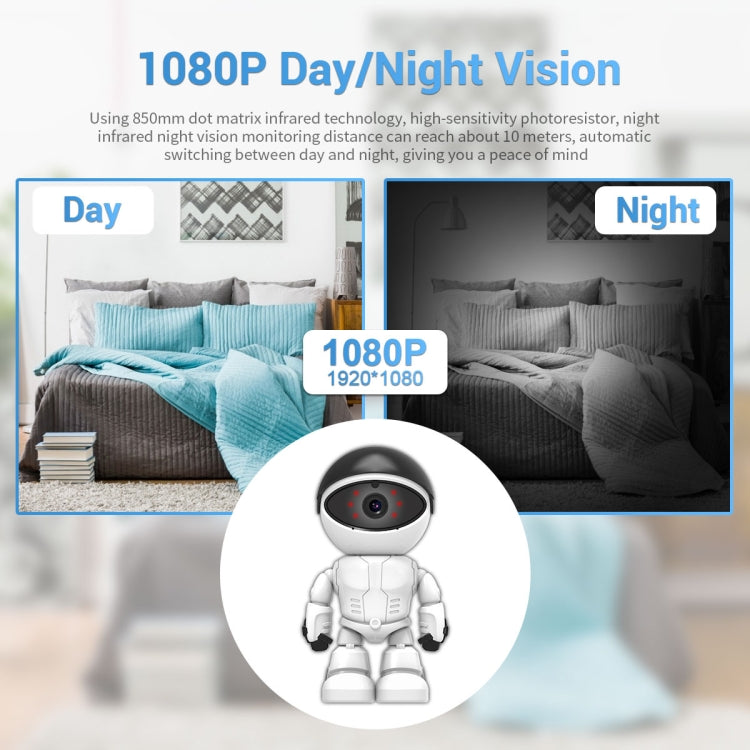 ESCAM PT205 HD 1080P Robot WiFi IP Camera, Support Motion Detection / Night Vision, IR Distance: 10m, EU Plug - Wireless Camera by ESCAM | Online Shopping South Africa | PMC TechLife