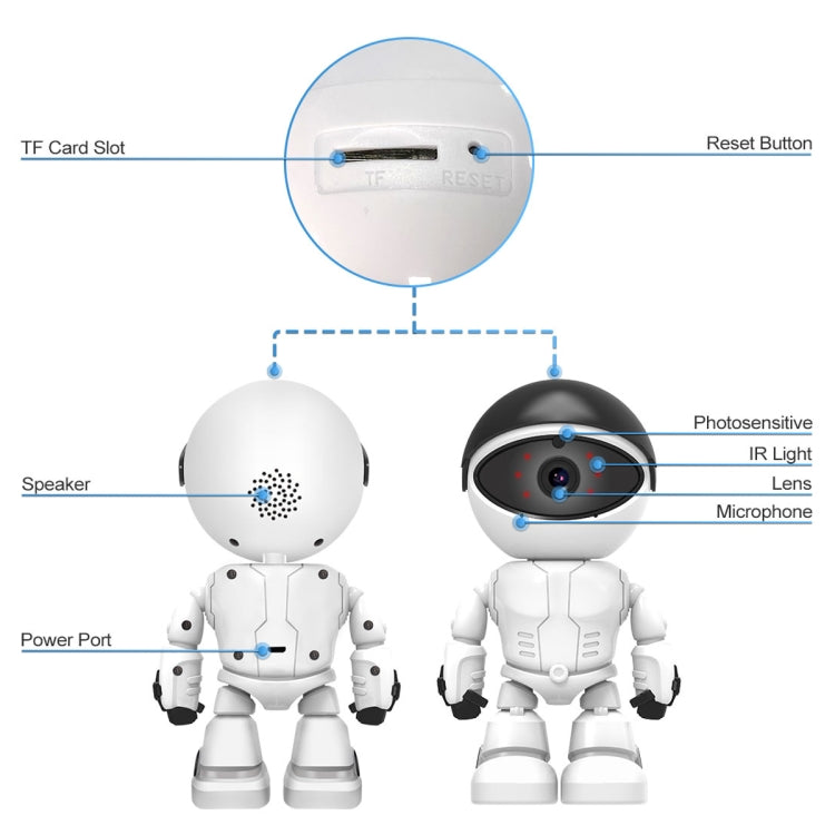 ESCAM PT205 HD 1080P Robot WiFi IP Camera, Support Motion Detection / Night Vision, IR Distance: 10m, EU Plug - Wireless Camera by ESCAM | Online Shopping South Africa | PMC TechLife