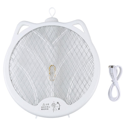 Cat Ear Rotary Electric Mosquito Swatter (White) - Fly Swatter by PMC Jewellery | Online Shopping South Africa | PMC Jewellery | Buy Now Pay Later Mobicred