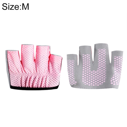 Half Finger Yoga Gloves Anti-skid Sports Gym Palm Protector, Size: M, Palm Circumference: 18cm(Rose Red) - Yoga Socks & Shoes by PMC Jewellery | Online Shopping South Africa | PMC Jewellery | Buy Now Pay Later Mobicred