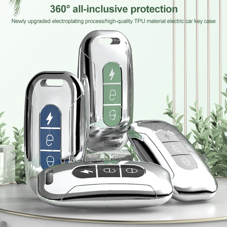 Electric Vehicle Key Electroplated TPU Case For AIMA C (Blue) - Car Key Cases by PMC TechLife | Online Shopping South Africa | PMC TechLife | Buy Now Pay Later Mobicred