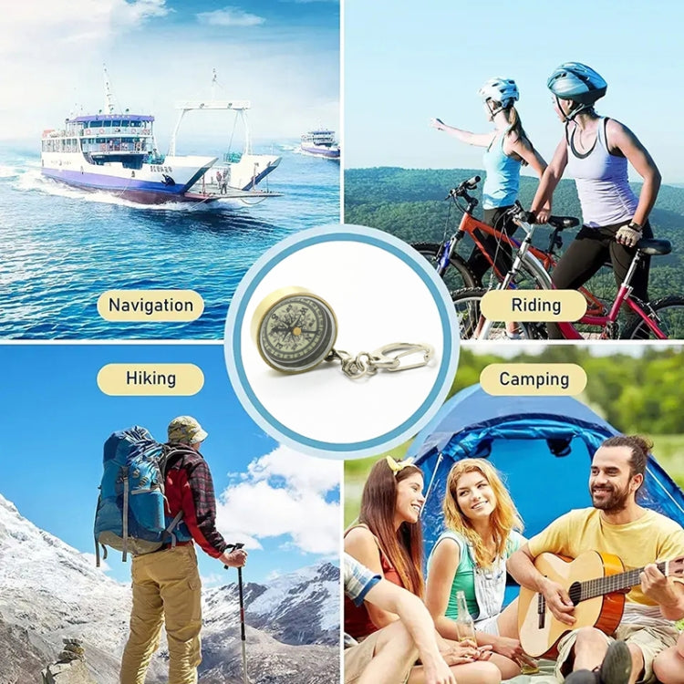 Nisa C25X Vintage Zinc Alloy Metal Compass with Keychain - Hiking Meter by PMC TechLife | Online Shopping South Africa | PMC TechLife | Buy Now Pay Later Mobicred