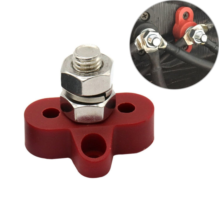 Single Heavy-Duty Terminal Studs Red M10 Bus Bar for Car / RV / Boat - Booster Cable & Clip by PMC Jewellery | Online Shopping South Africa | PMC Jewellery