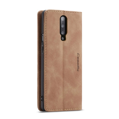 CaseMe-013 Multifunctional Retro Frosted Horizontal Flip Leather Case for OnePlus 7 Pro, with Card Slot & Holder & Zipper Wallet & Photo Frame(Brown) - OnePlus Cases by CaseMe | Online Shopping South Africa | PMC Jewellery | Buy Now Pay Later Mobicred