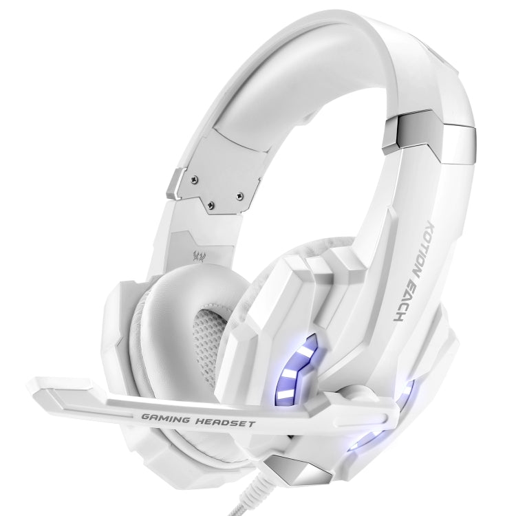 KOTION EACH G9000 3.5mm Gaming Headset with Microphone LED Light,Cable Length: About 2.2m(White) - Multimedia Headset by KOTION EACH | Online Shopping South Africa | PMC Jewellery | Buy Now Pay Later Mobicred