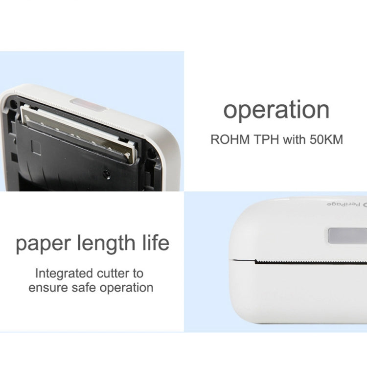 Peripage A6 Portable Inkless Pocket Thermal Bluetooth Printer(White) - Printer by PMC TechLife | Online Shopping South Africa | PMC TechLife | Buy Now Pay Later Mobicred