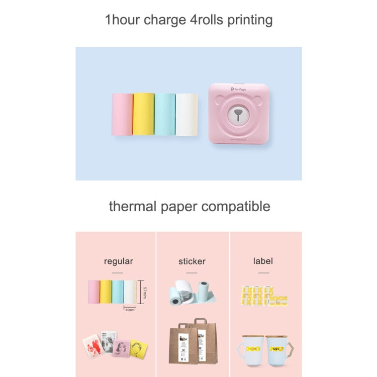 Peripage A6 Portable Inkless Pocket Thermal Bluetooth Printer(White) - Printer by PMC TechLife | Online Shopping South Africa | PMC TechLife | Buy Now Pay Later Mobicred