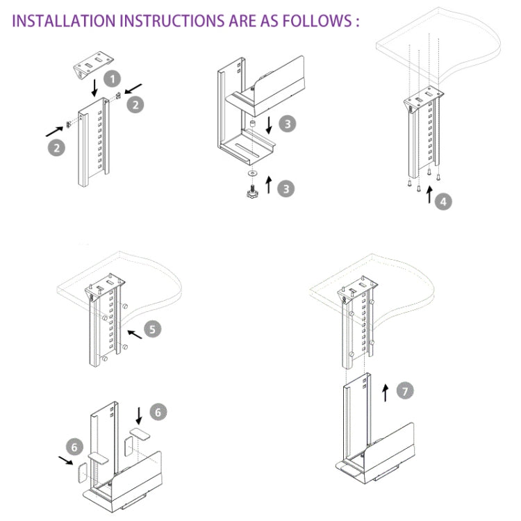 Universal PC Case Holder CPU Stand Hanging Adjustable Computer Mainframe Host Bracket, 300-500mm Height Adjustable, 145-235mm Width Adjustable(White) - Host Bracket by PMC Jewellery | Online Shopping South Africa | PMC Jewellery | Buy Now Pay Later Mobicred