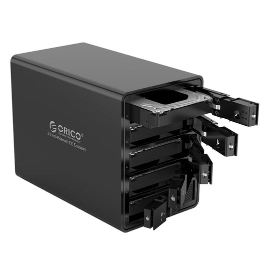 ORICO 9558U3 5-bay USB 3.0 Type-B Aluminum 3.5 inch SSD / SATA HDD Enclosure Storage Hard Disk Box for Laptop Computer Desktop PC(Black) - HDD Enclosure by ORICO | Online Shopping South Africa | PMC Jewellery | Buy Now Pay Later Mobicred