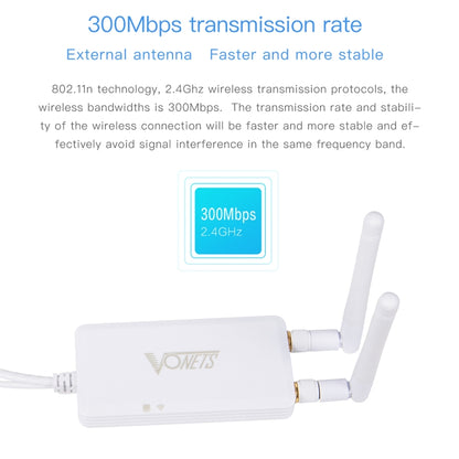 VONETS VAP11S 2.4G Mini Wireless Bridge 300Mbps WiFi Repeater with 2 Antennas - Network Hardware by VONETS | Online Shopping South Africa | PMC Jewellery | Buy Now Pay Later Mobicred