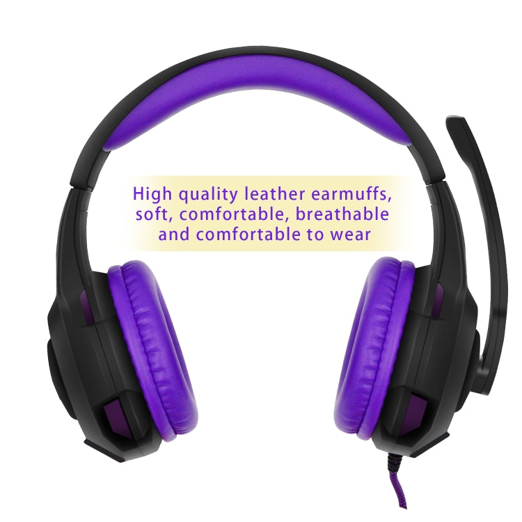 SADES AH-68 3.5mm Plug Wire-controlled E-sports Gaming Headset with Retractable Microphone, Cable Length: 2m(Black purple) - Multimedia Headset by SADES | Online Shopping South Africa | PMC Jewellery | Buy Now Pay Later Mobicred