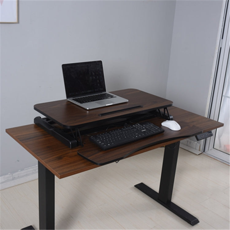 Foldable Standing and Liftable Computer Desk Workbench(Walnut) - Laptop Stand by PMC Jewellery | Online Shopping South Africa | PMC Jewellery | Buy Now Pay Later Mobicred