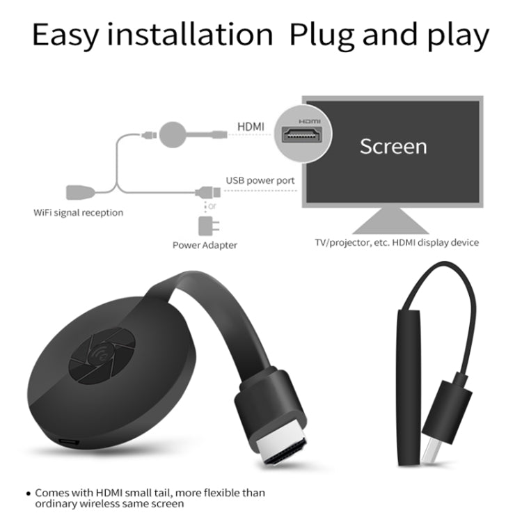 MiraScreen G2 Wireless WiFi Display Dongle Receiver Airplay Miracast DLNA 4K UHD RK3660 TV Stick for iPhone, Samsung, and other Smartphones (Black) - Wireless Display Dongle by PMC Jewellery | Online Shopping South Africa | PMC Jewellery | Buy Now Pay Later Mobicred